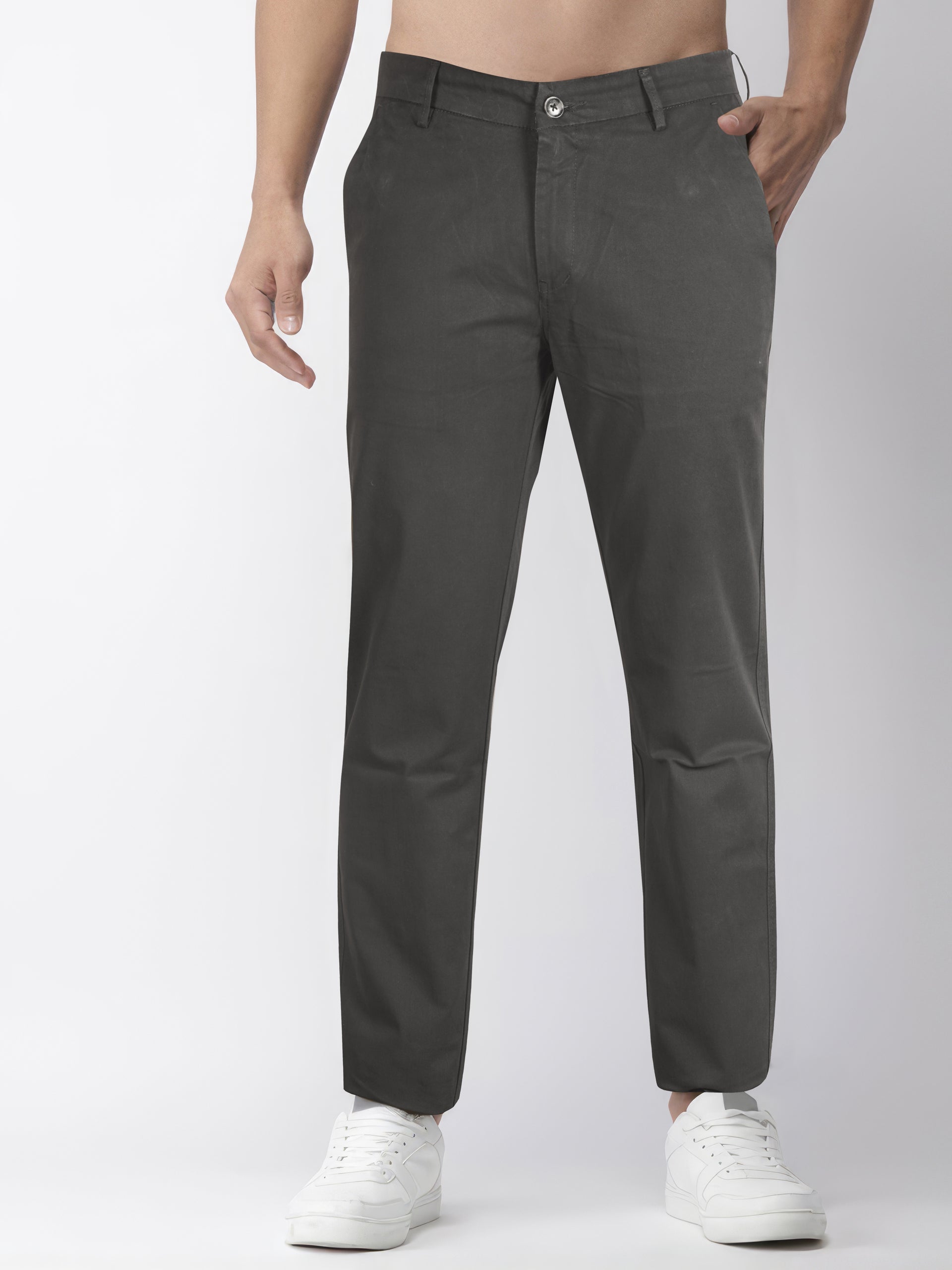 Coffee Slim Fit Solid Chinos– Niftians